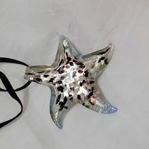 Hand blown glass starfish necklace